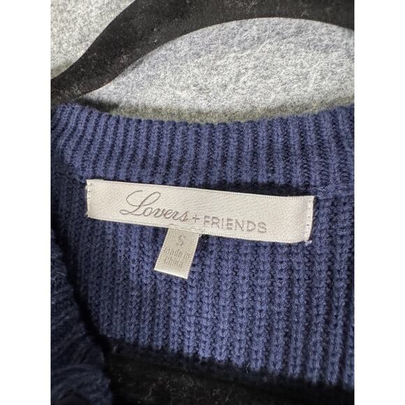 Lovers + Friends Dress Women Small Blue Striped Knitted Coastline Nautical Prepp - Picture 2 of 7